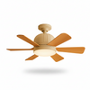 Contemporary ceiling fan above dining area