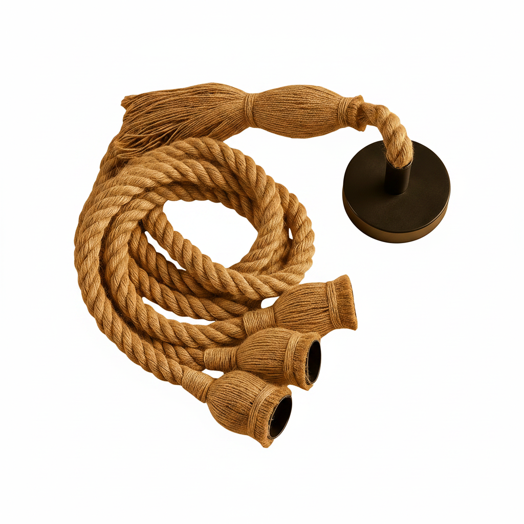 Close up detail of braided hemp rope texture