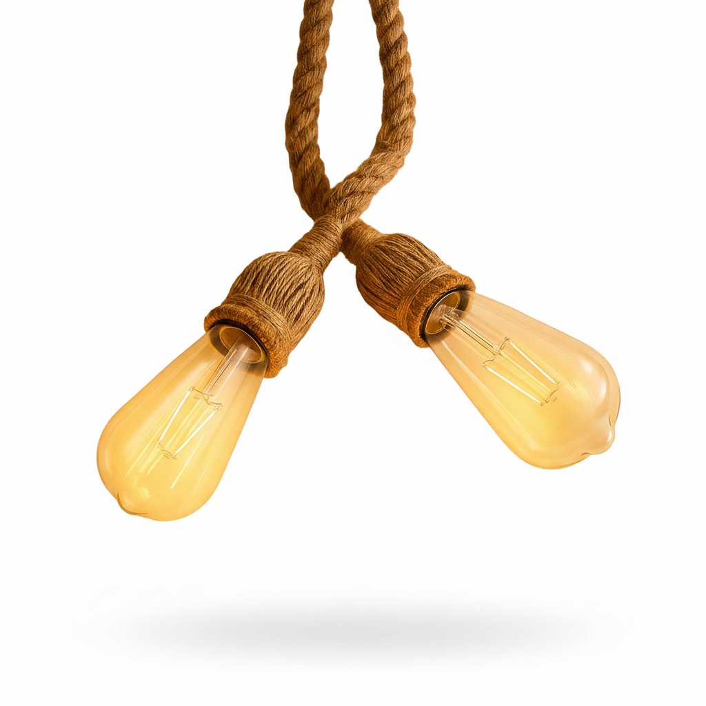 Modern interior styled with hemp pendant light