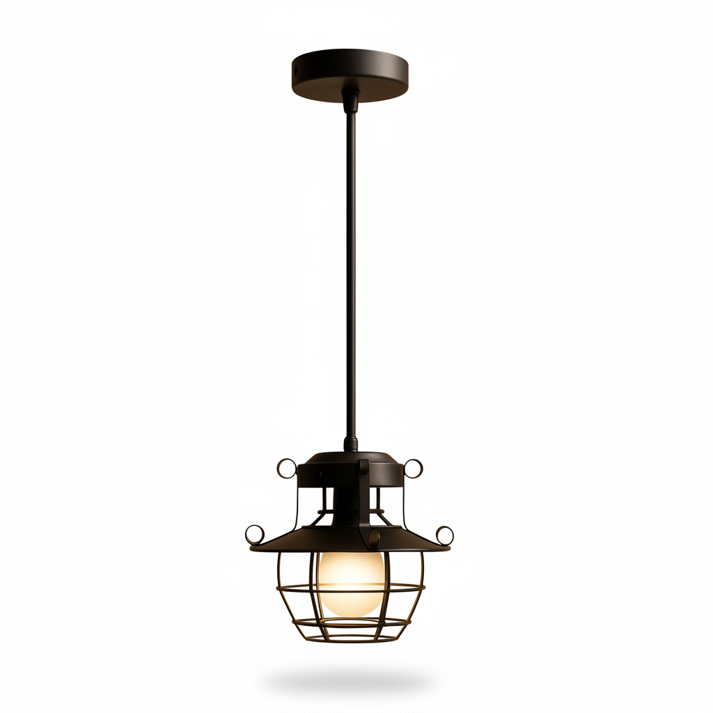 Black industrial cone pendant lamp
