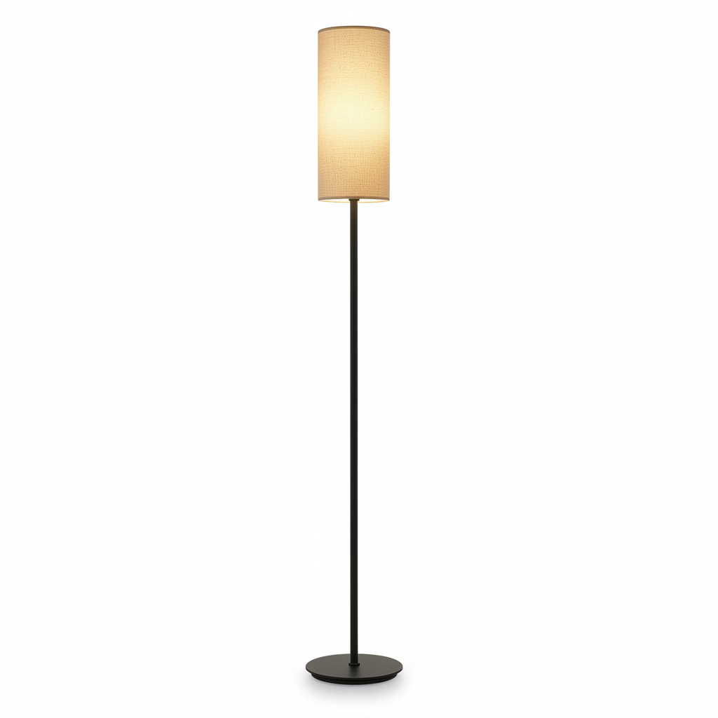 Back view of modern standing floor lamp