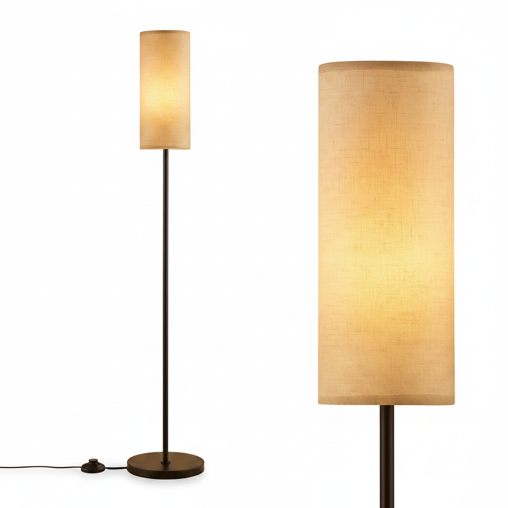 Minimalist floor lamp in living room décor