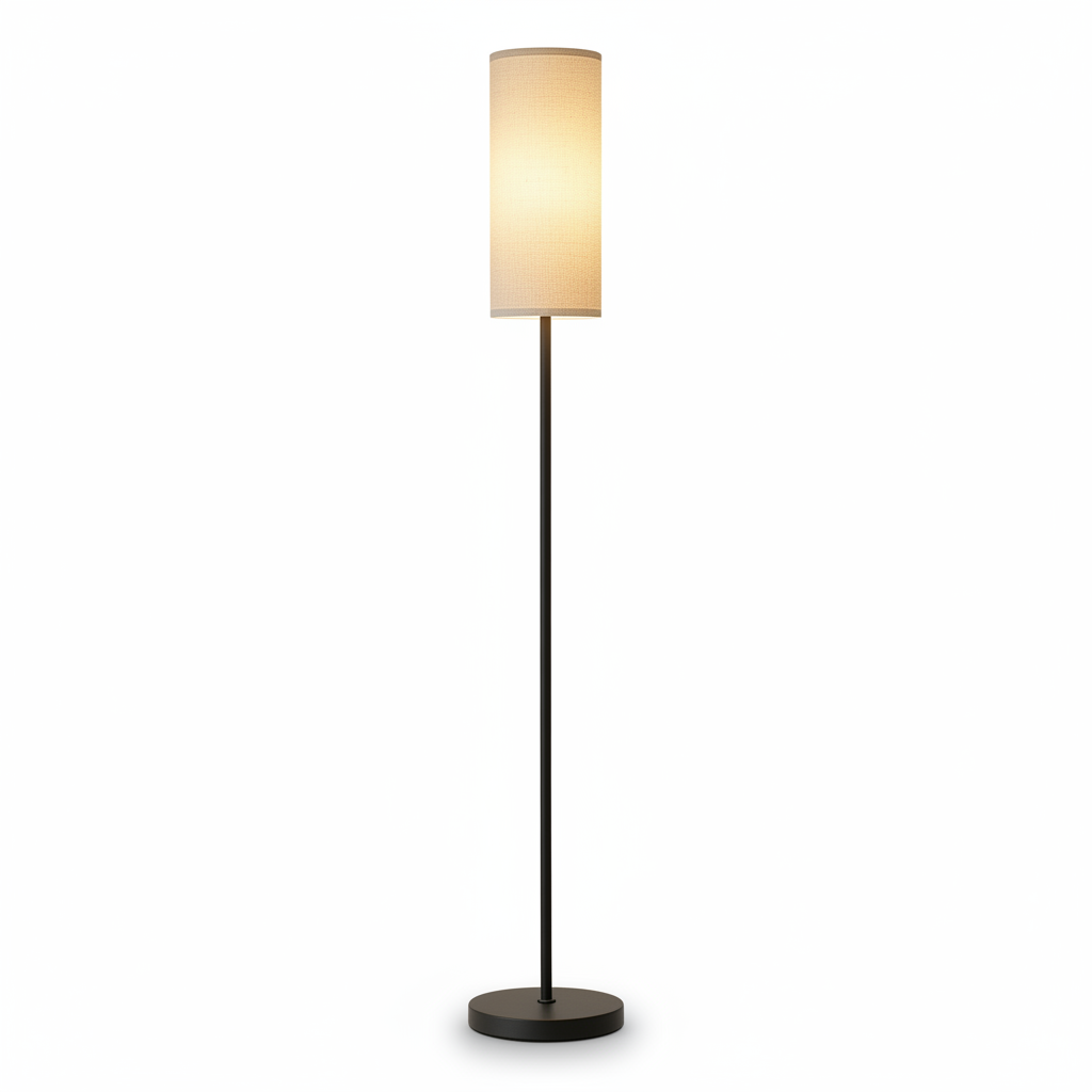 Modern reading corner with floor lamp