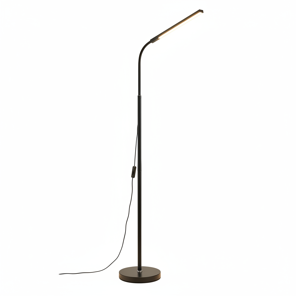 Back view of modern LED floor lamp