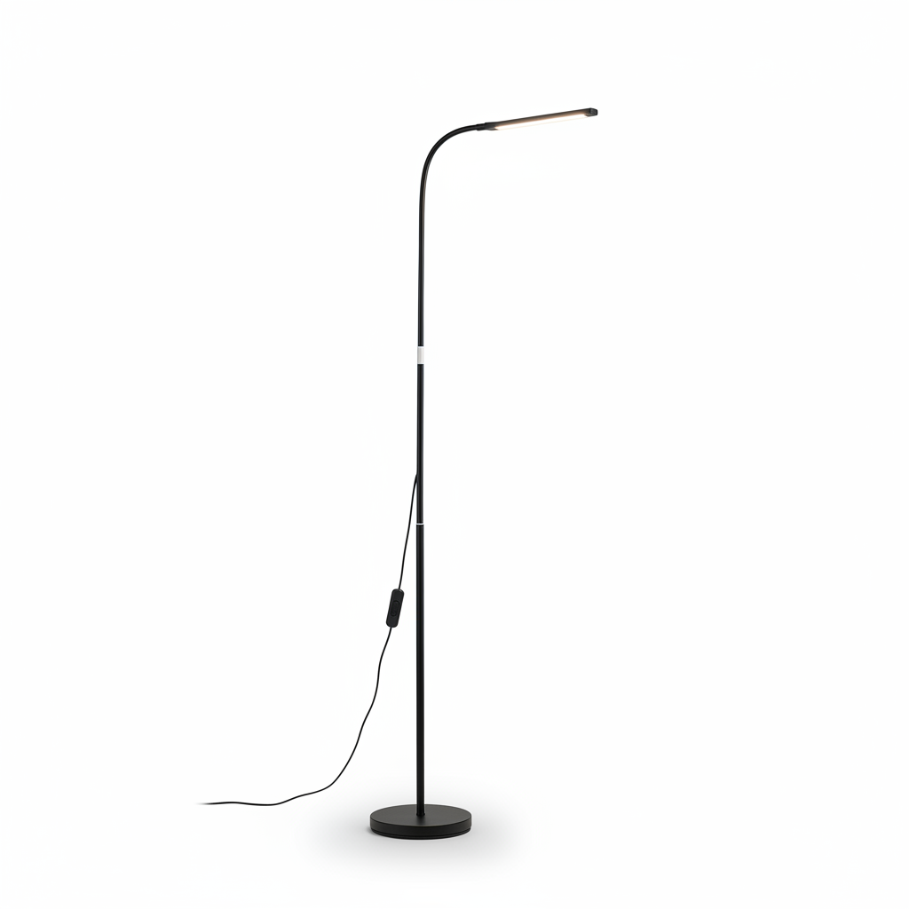 Modern LED floor lamp in bedroom décor