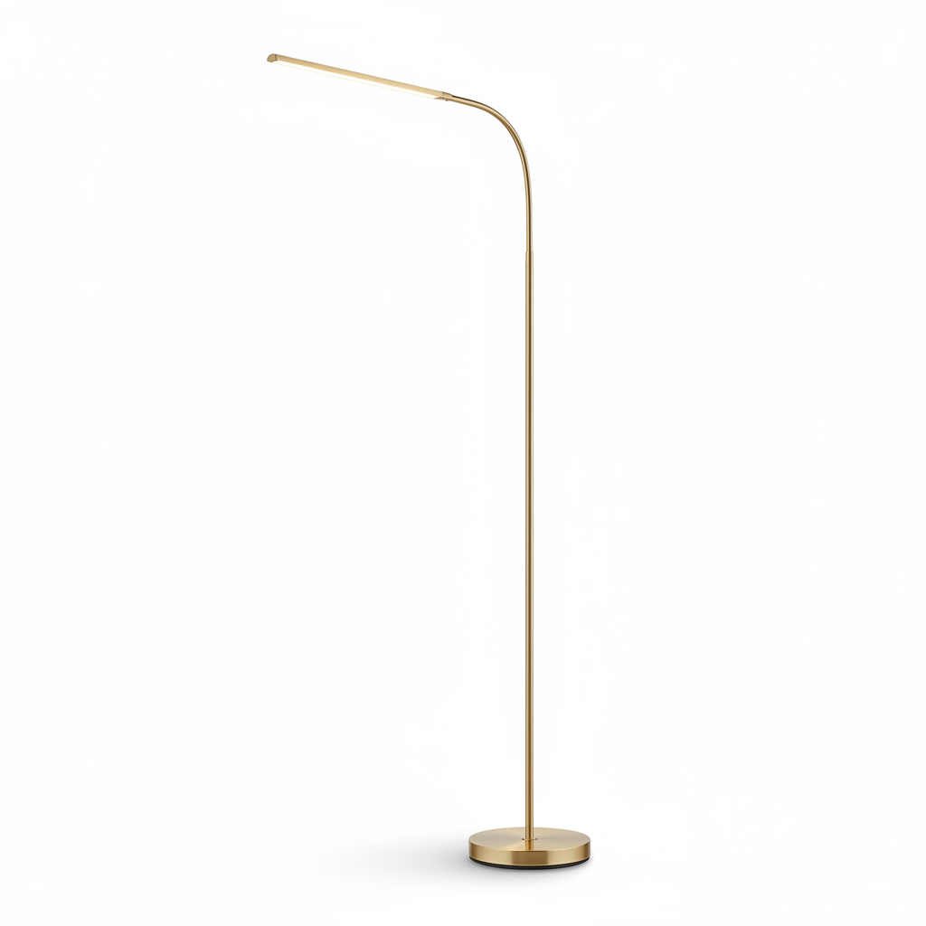 Modern office space with LED floor lamp