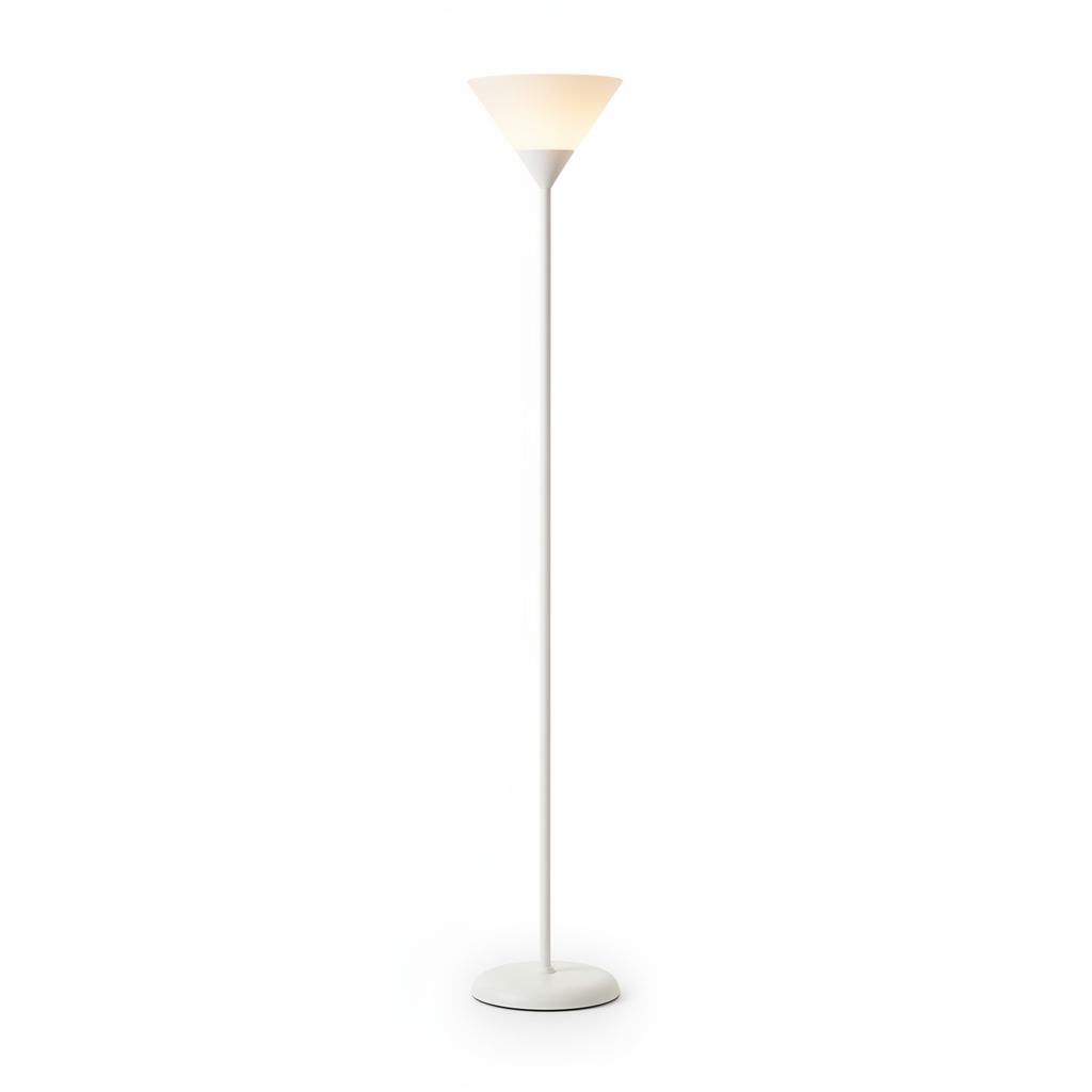 Back view of modern metal floor lamp