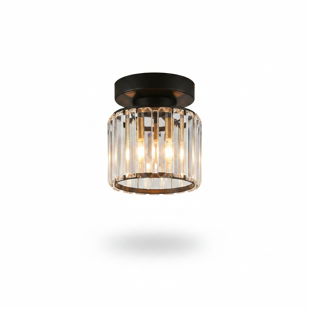 Soft ambient glow from crystal ceiling light