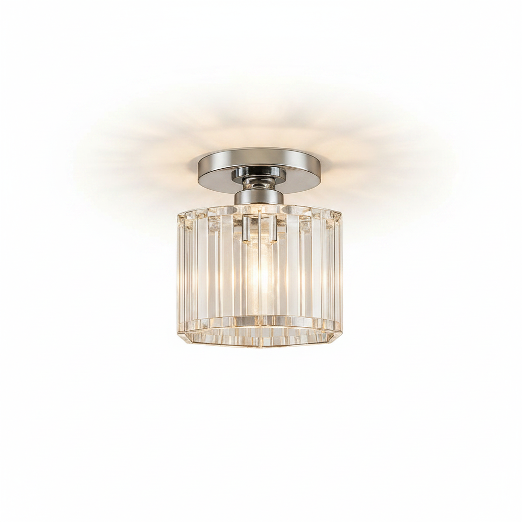 Elegant crystal lamp in bedroom décor