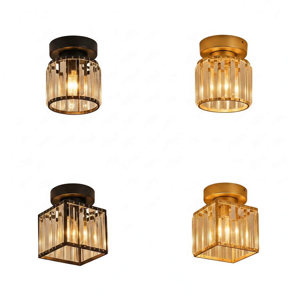 Luxury home décor with modern crystal ceiling light