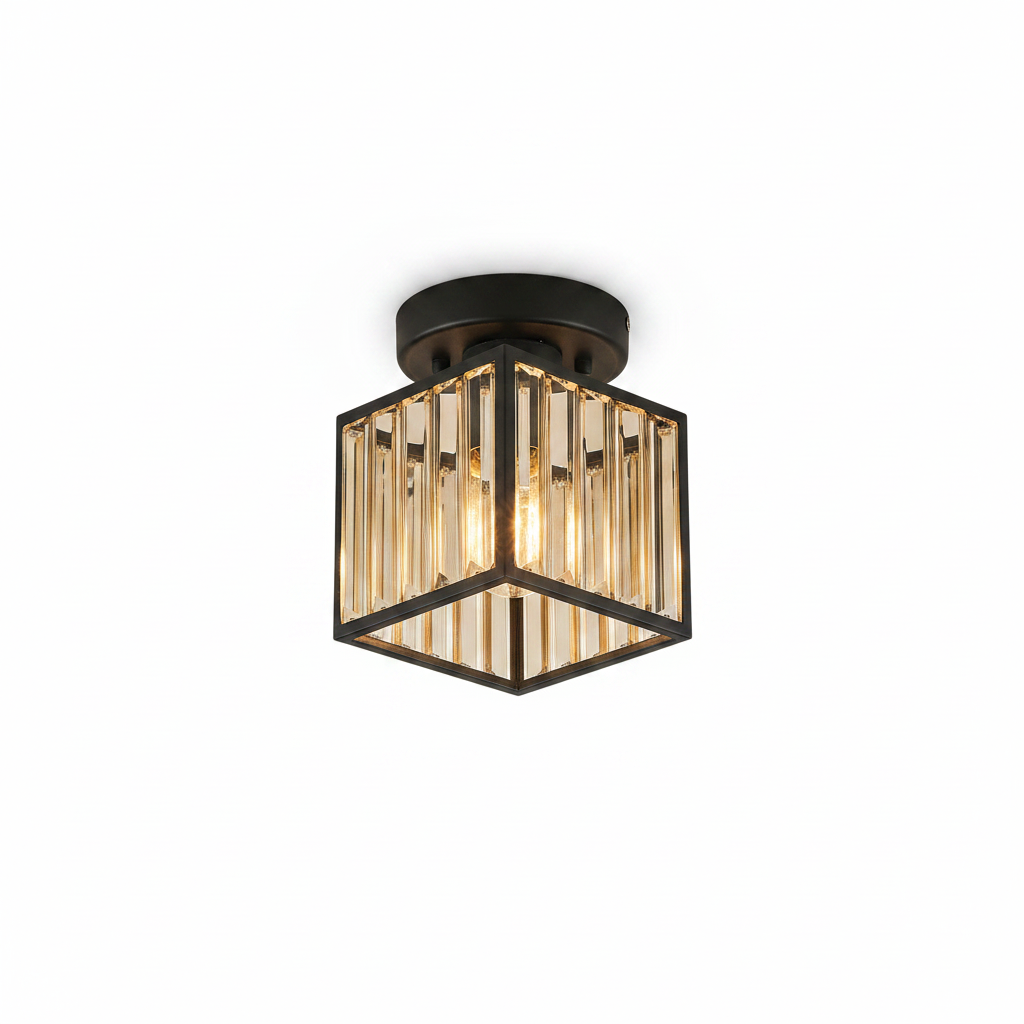 Minimalist style crystal ceiling fixture