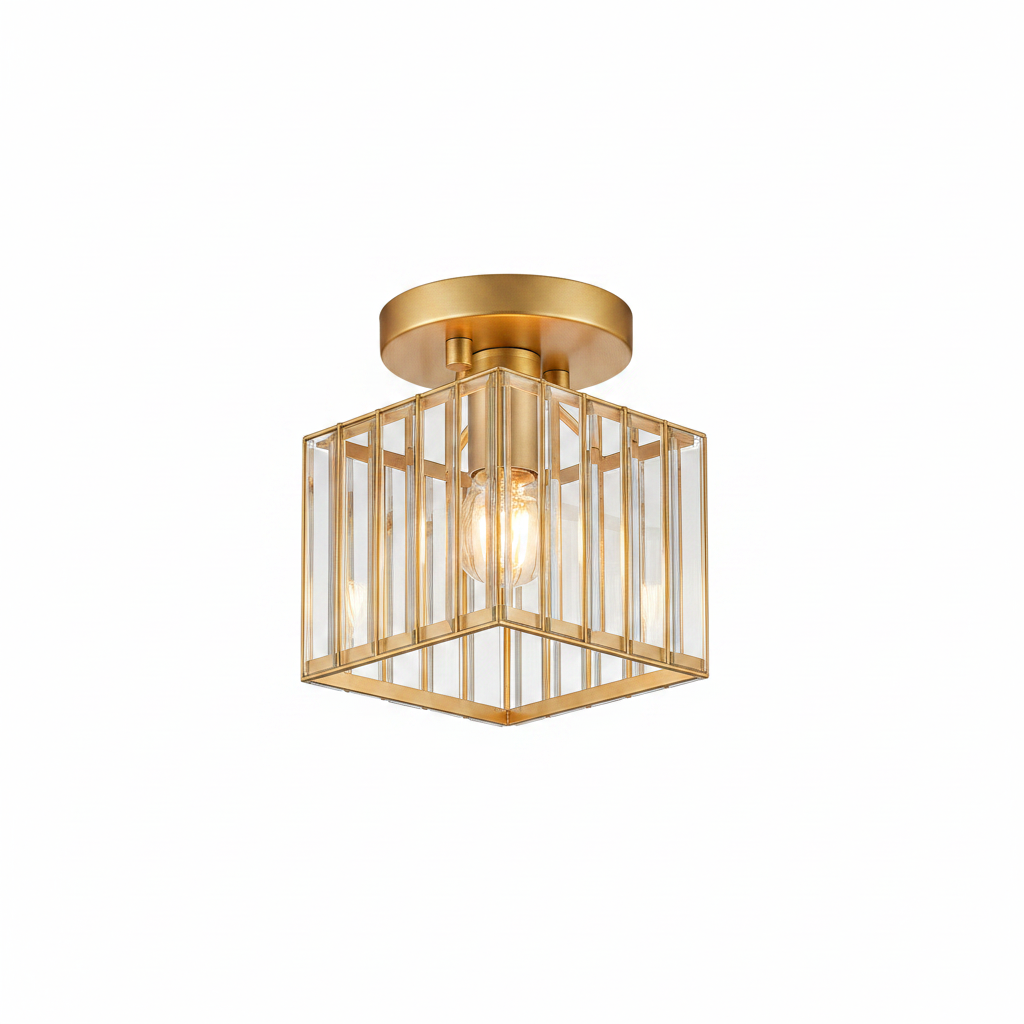 Modern lighting setup with crystal fixture