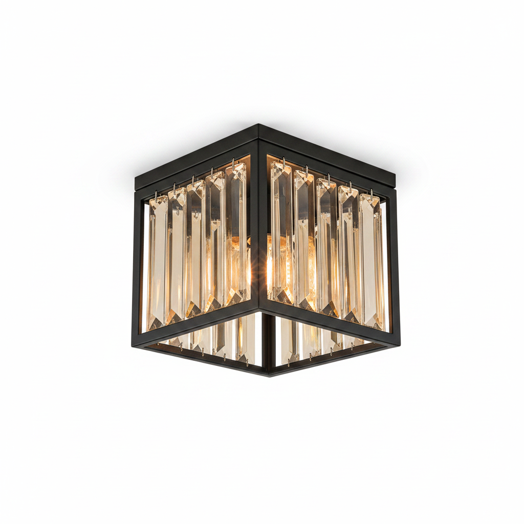 Neutral light modern crystal fixture