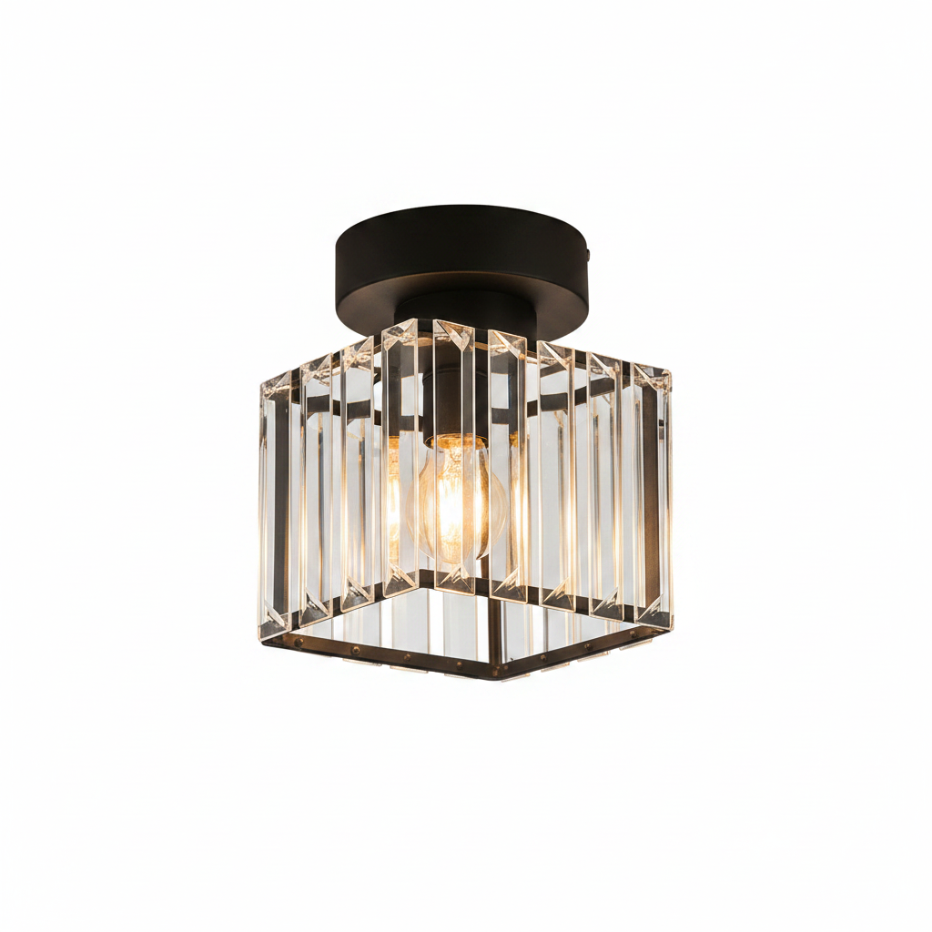 Reflective crystal lighting effect indoors