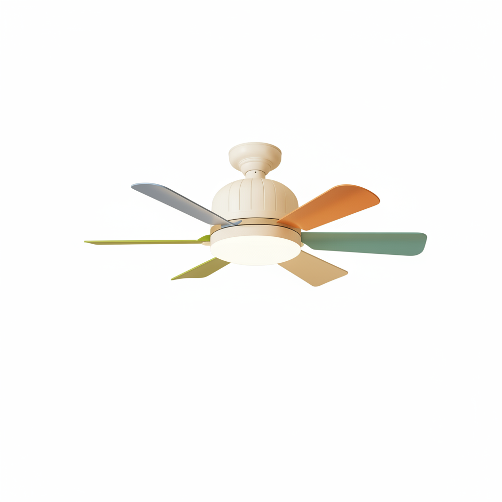 Front view of modern flushmount LED ceiling fan