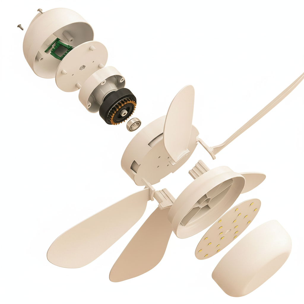 Wall control modern ceiling fan fixture