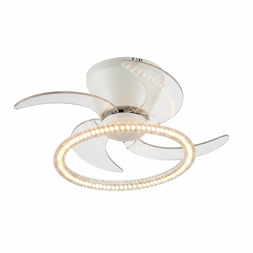 Soft ambient lighting from ceiling fan