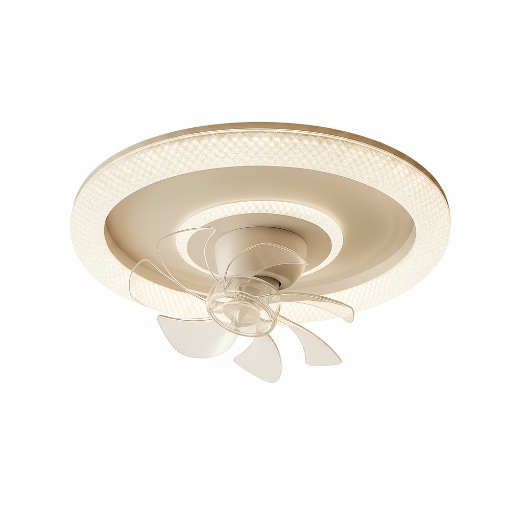 Stylish ceiling fan in living room