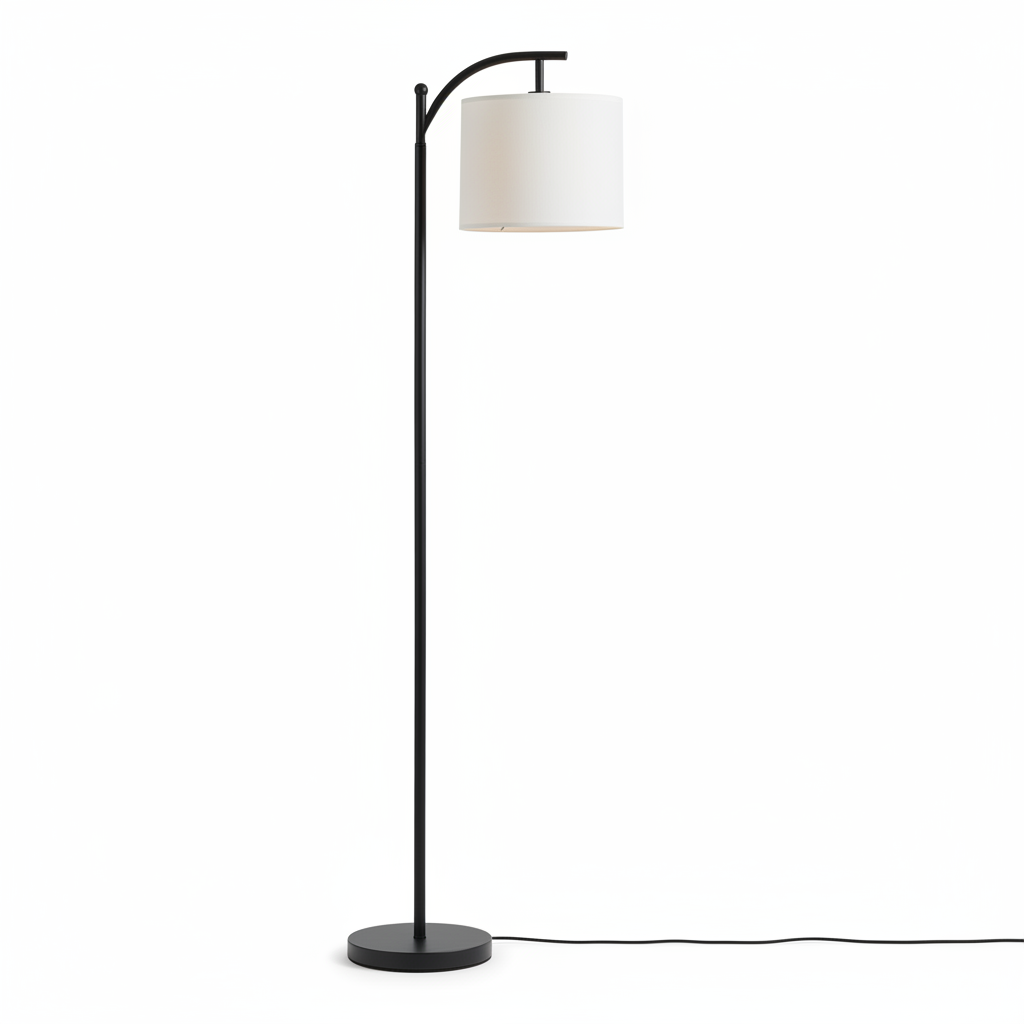 Back view of modern LED floor lamp