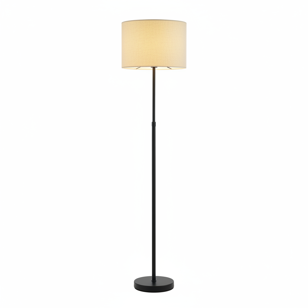 Soft lighting effect from modern floor lamp