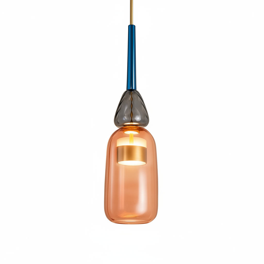 Warm ambient glow from glass pendant lamp