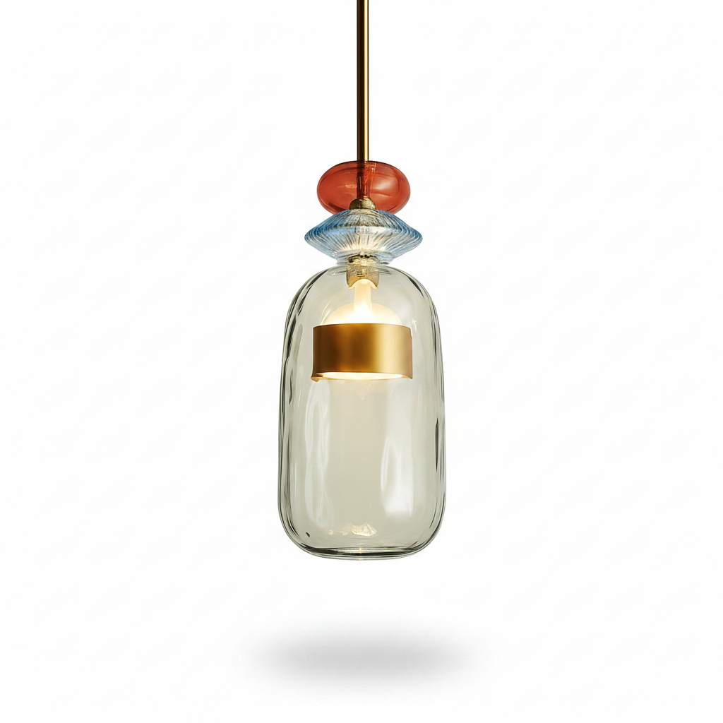 Scandinavian hanging lamp in living room