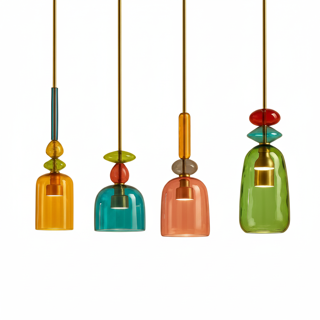 Soft lighting from macaron glass fixture