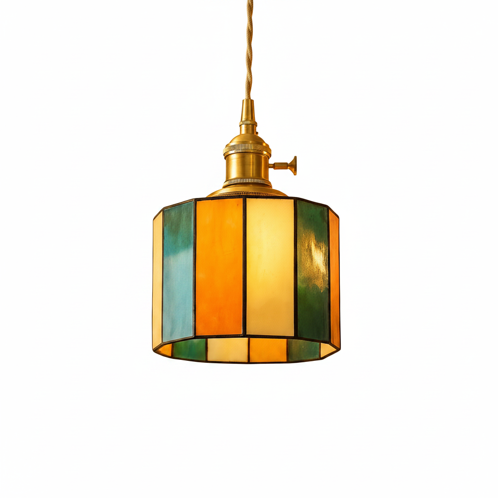 Artistic handcrafted glass pendant lamp