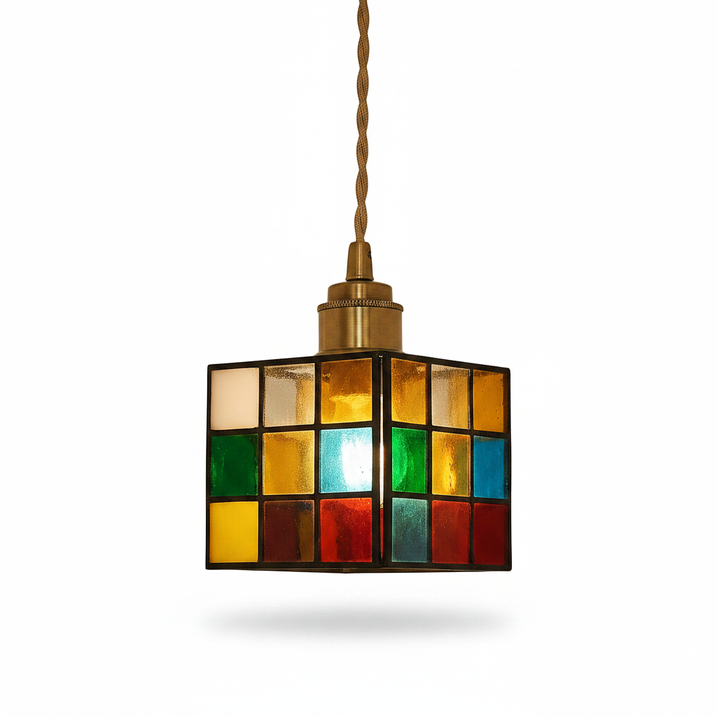 Copper rotary switch pendant light detail