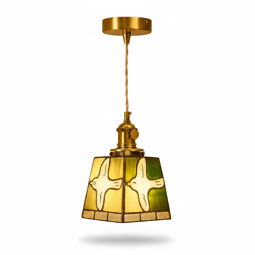 Elegant lighting with Tiffany stained glass lamp