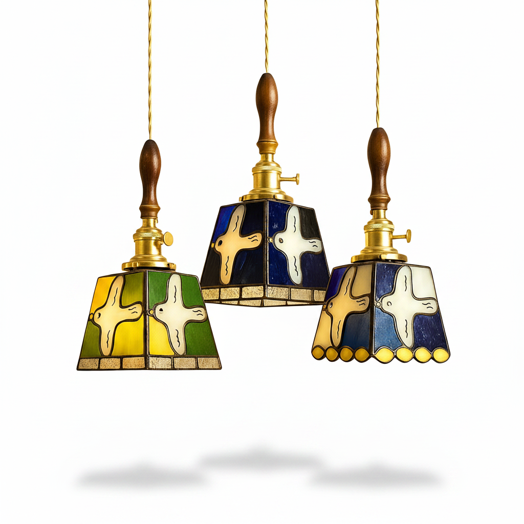 Restaurant décor with Tiffany pendant lamp